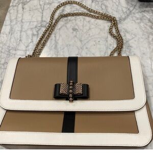 Flap bag, leather, brass hardware